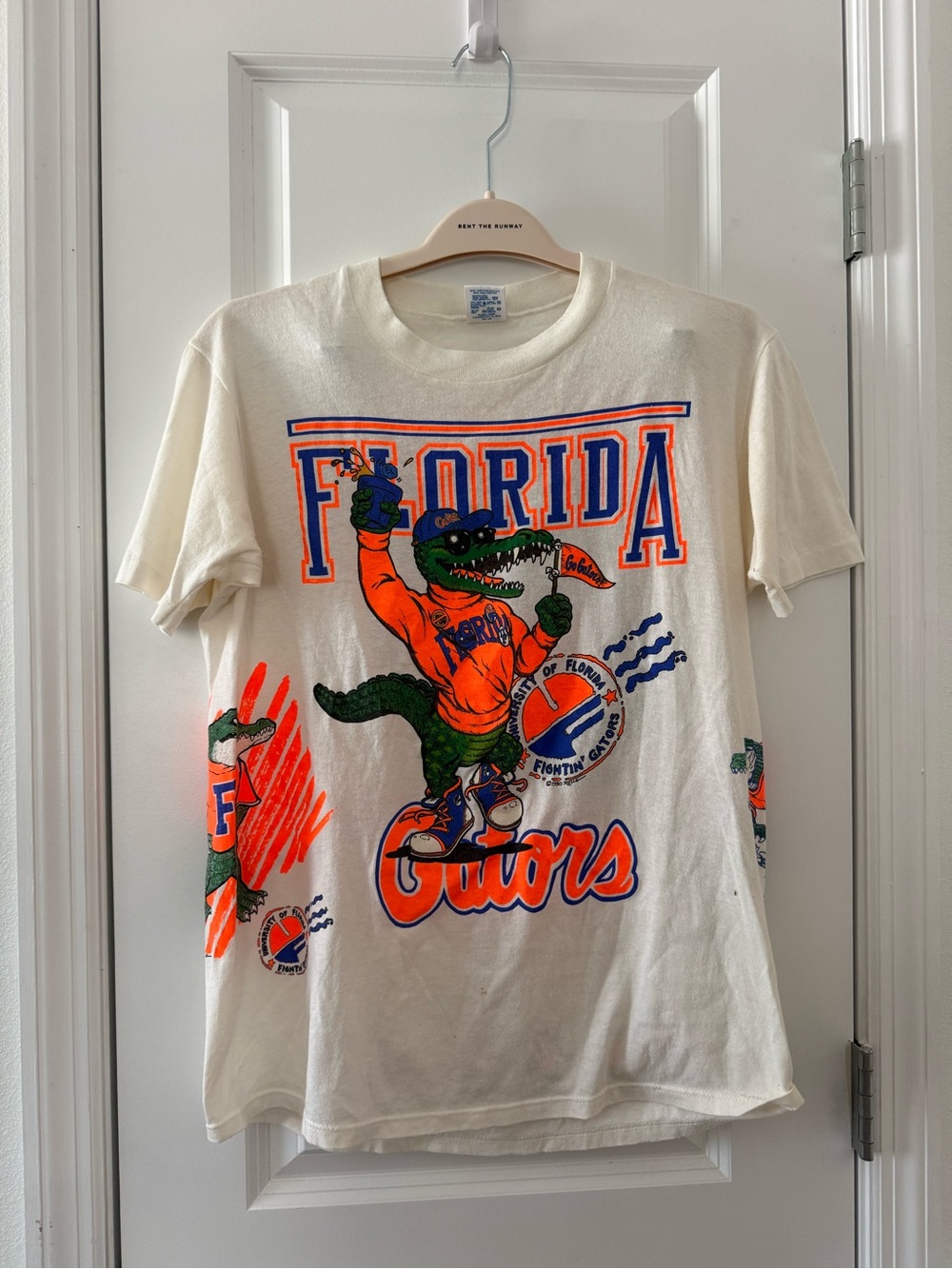 Vintage Florida Gators Men's Graphic Tee - White with Orange & Blue